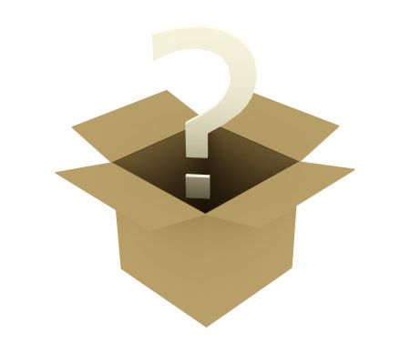 brown box with question mark