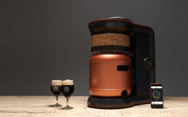 MiniBrew with phone and stout